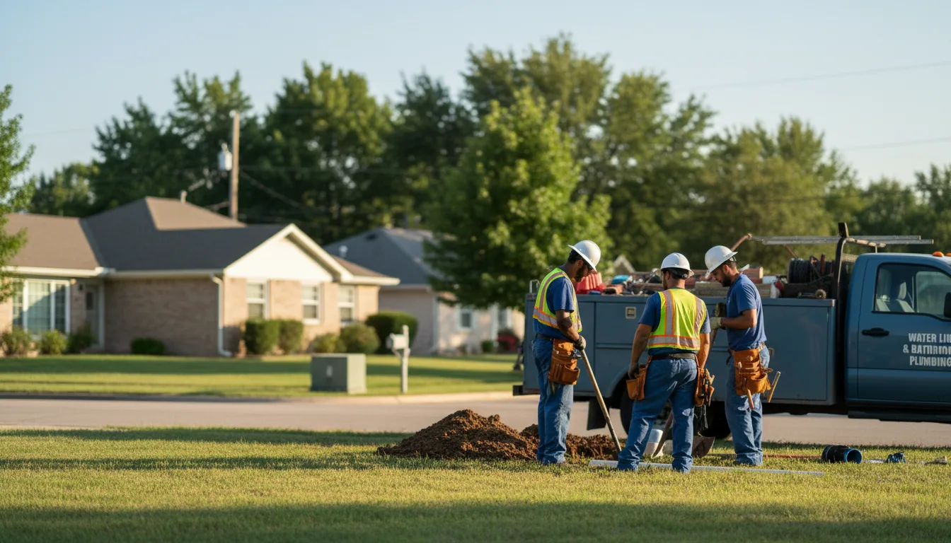 Residential water line and bathroom plumbing service in Wellsville, KS